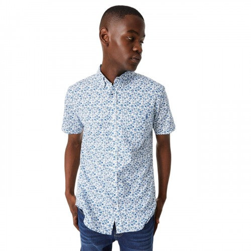 Front - Maine Mens Floral Vine Short-Sleeved Shirt