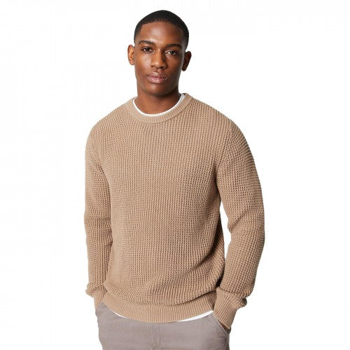 Front - Maine Mens Moss Stitch Crew Neck Jumper