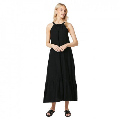 Front - Principles Womens/Ladies Tiered Halter Neck Midi Dress