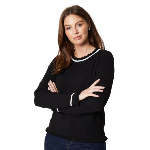 Front - Principles Womens/Ladies Tipped Frill Cuff Jumper