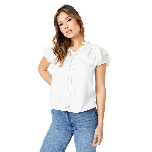 Front - Principles Womens/Ladies Bubble Hem Flute Top