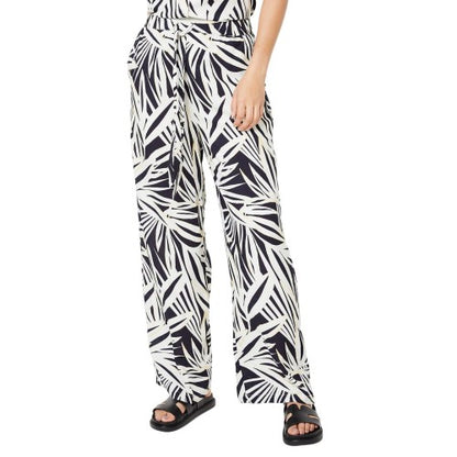 Front - Principles Womens/Ladies Palm Print Pull-On Wide Leg Trousers