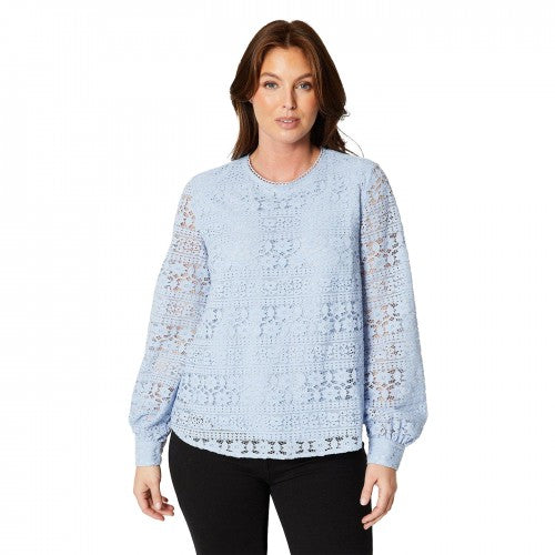Front - Principles Womens/Ladies Lace Long-Sleeved Top