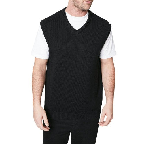 Front - Maine Mens Premium Knitted Vest Jumper