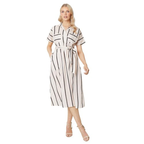 Front - Principles Womens/Ladies Linen Blend Wrap Midi Shirt Dress