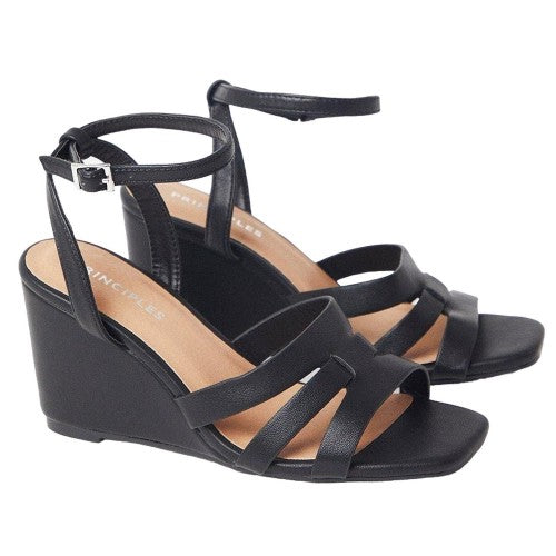 Front - Principles Womens/Ladies Priddy Covered Wedges