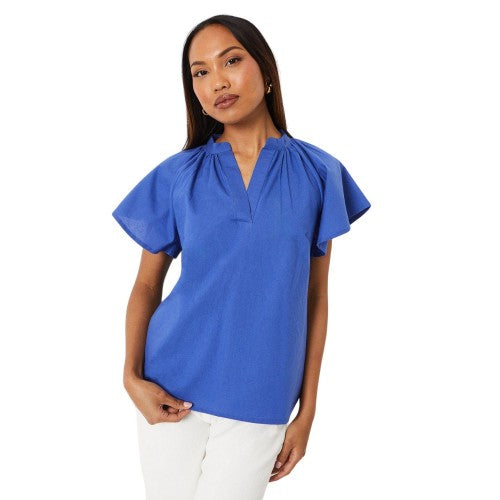 Front - Principles Womens/Ladies Cotton Flutter Top