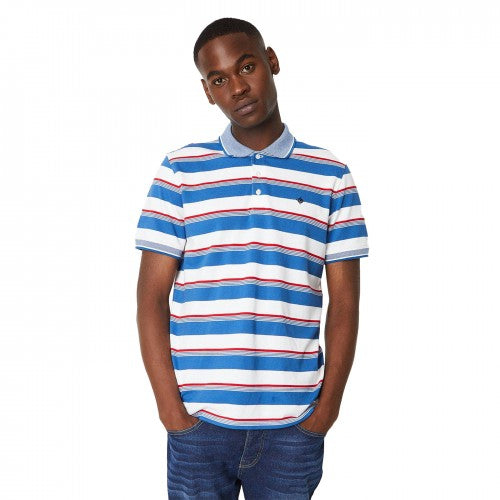 Front - Maine Mens Contrast Striped Polo Shirt