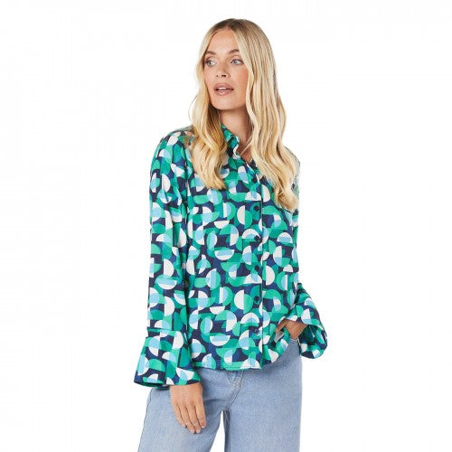 Front - Principles Womens/Ladies Geometric Open Petite Shirt