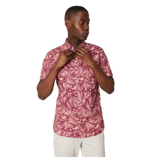 Front - Maine Mens Leaf Print Short-Sleeved Shirt