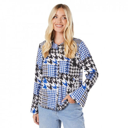 Front - Principles Womens/Ladies Dogtooth Collared Petite Shirt