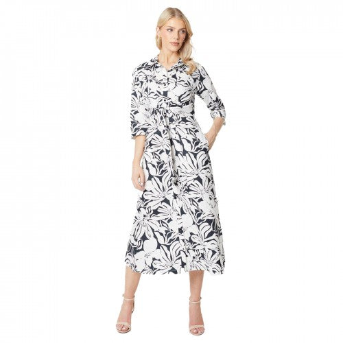 Front - Principles Womens/Ladies Floral Front Tie Midi Shirt Dress
