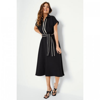 Front - Principles Womens/Ladies Contrast Detail Waist Tie Midi Dress