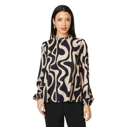 Front - Principles Womens/Ladies Geometric Blouson Sleeve Top