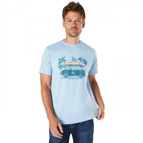 Front - Maine Mens Adventure Print T-Shirt