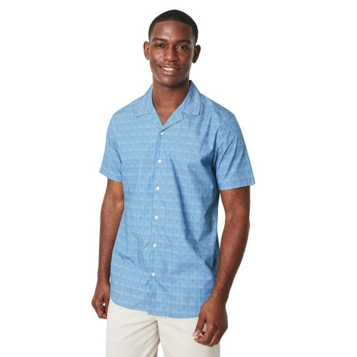 Front - Maine Mens Flow Print Revere Collar Shirt