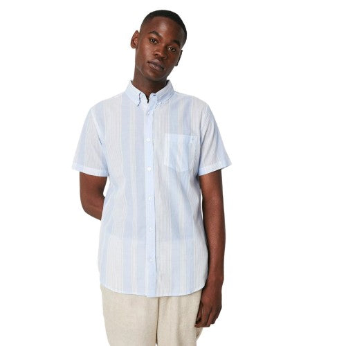 Front - Maine Mens Pastel Striped Short-Sleeved Shirt