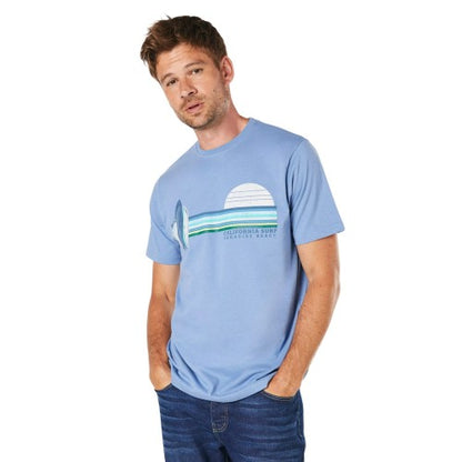 Front - Maine Mens California Surf Chest Stripe T-Shirt
