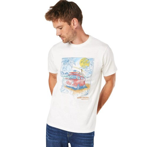 Front - Maine Mens Surf Tours Printed Relaxed Fit T-Shirt