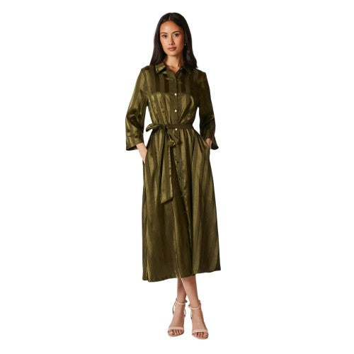 Front - Principles Womens/Ladies Stripe Satin Shirt Dress