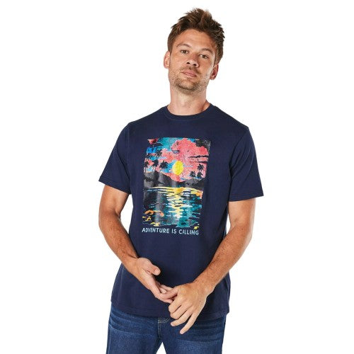 Front - Maine Mens Adventure Is Calling Printed T-Shirt