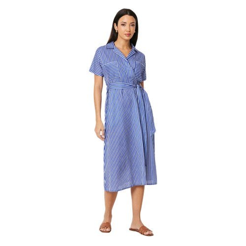 Front - Principles Womens/Ladies Linen Blend Wrap Shirt Dress