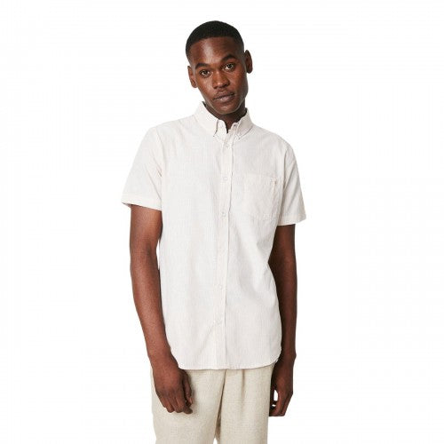 Front - Maine Mens Stripe Short-Sleeved Shirt