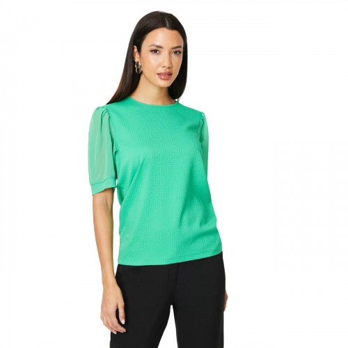 Front - Principles Womens/Ladies Textured Chiffon Sleeve T-Shirt