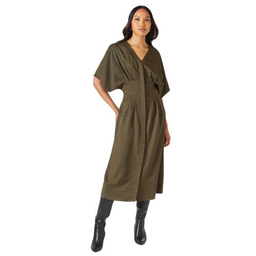 Front - Principles Womens/Ladies Crepe Pleat Waist Midi Dress