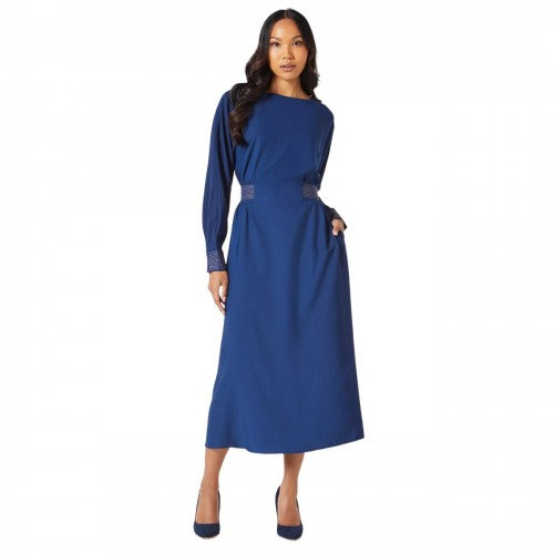 Front - Principles Womens/Ladies Contrast Detail Crepe Midi Dress
