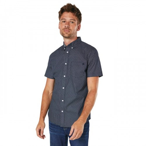 Front - Maine Mens Geo Flower Print Short-Sleeved Shirt