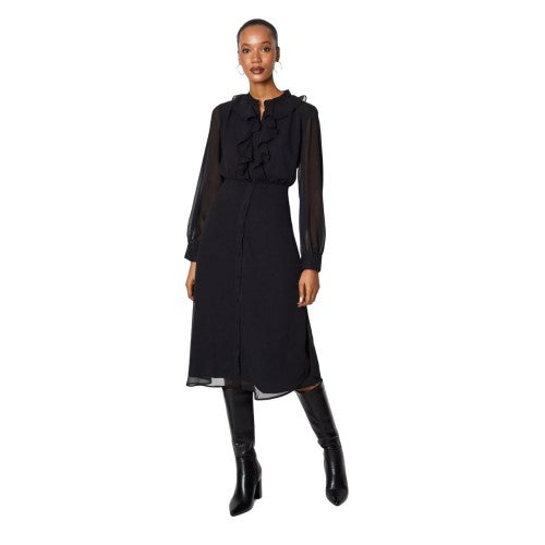 Front - Principles Womens/Ladies Ruffle Neck Midi Dress