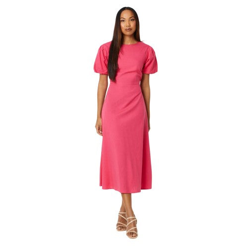 Front - Principles Womens/Ladies Linen Blend Puff Sleeve Midi Dress