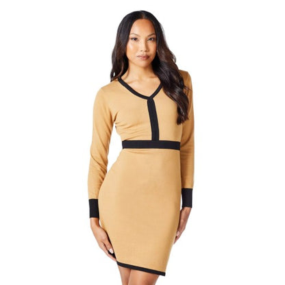 Front - Principles Womens/Ladies Colour Block Knitted V Neck Mini Dress