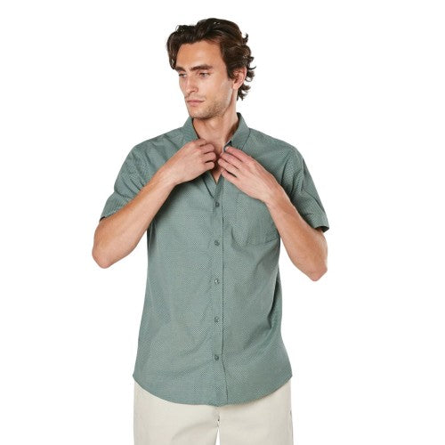 Front - Maine Mens Dotted Short-Sleeved Shirt