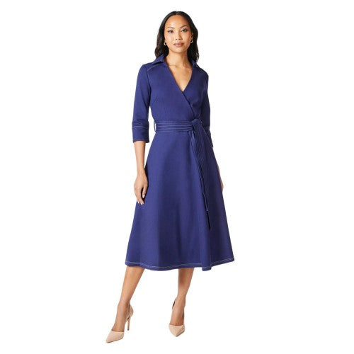 Front - Principles Womens/Ladies Ponte Stitch Detail Midi Dress