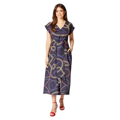 Front - Principles Womens/Ladies Chain Print Belted Midi Dress