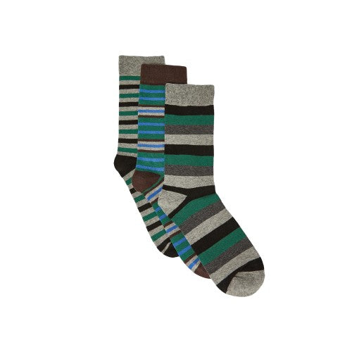 Front - Maine Mens Stripe Socks (Pack of 3)