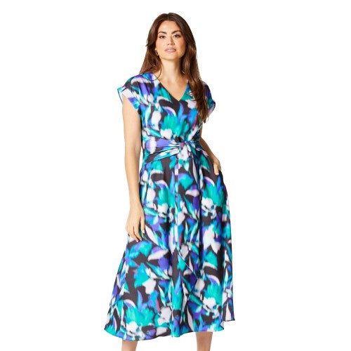Front - Principles Womens/Ladies Blurred Floral Belted Midi Dress