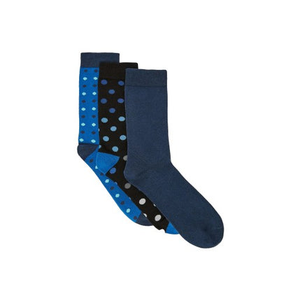 Front - Maine Mens Spot Plain Socks (Pack of 3)