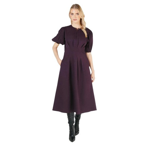Front - Principles Womens/Ladies Pleated Puff Sleeve Midi Dress