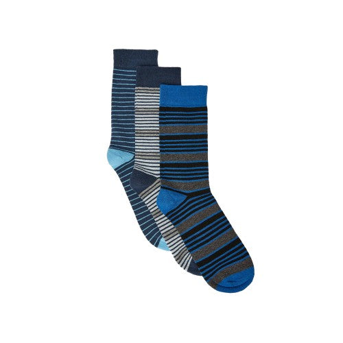 Front - Maine Mens Fine Stripe Socks (Pack of 3)