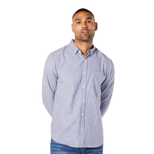 Front - Maine Mens Gingham Check Long-Sleeved Shirt