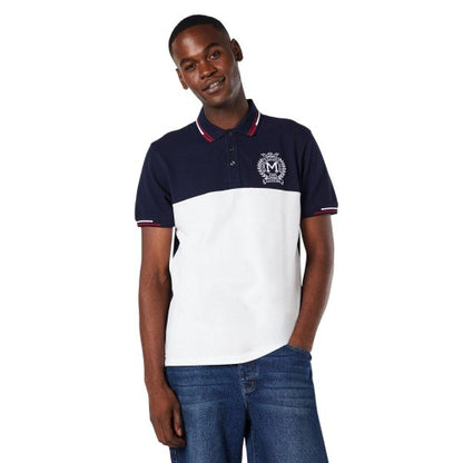 Front - Maine Mens Colour Block Embroidered Detail Polo Shirt