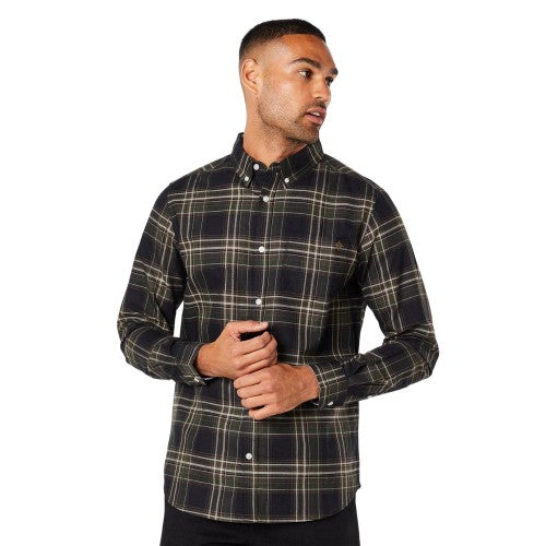Front - Maine Mens Matrix Check Long-Sleeved Shirt