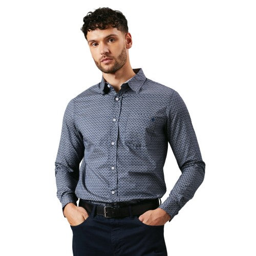 Front - Maine Mens Abstract Shape Print Long-Sleeved Shirt