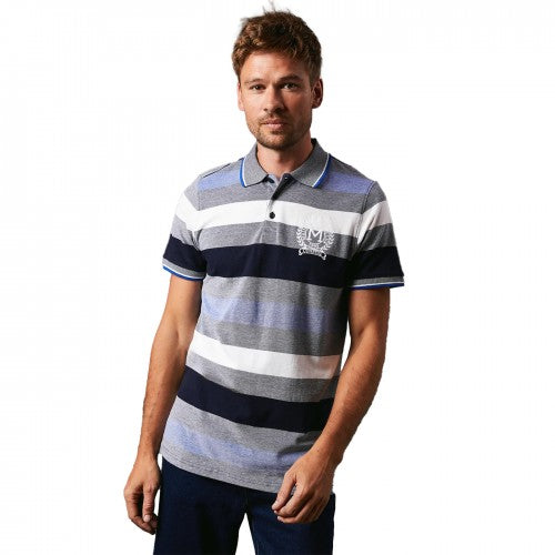 Front - Maine Mens Barbados Stripe Embroidered Polo Shirt