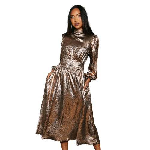 Front - Principles Womens/Ladies Metallic Waist Detail Midi Dress