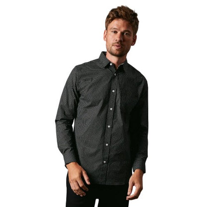 Front - Maine Mens Micro Floral Long-Sleeved Shirt