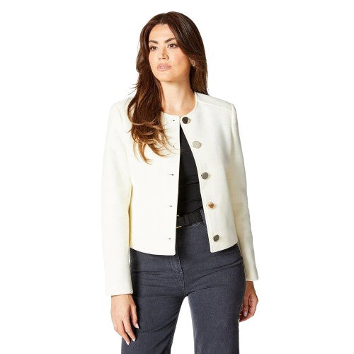 Front - Principles Womens/Ladies Faux Wool Collarless Jacket